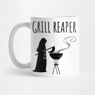 Grill Reaper - Grim reaper barbequing. Mug